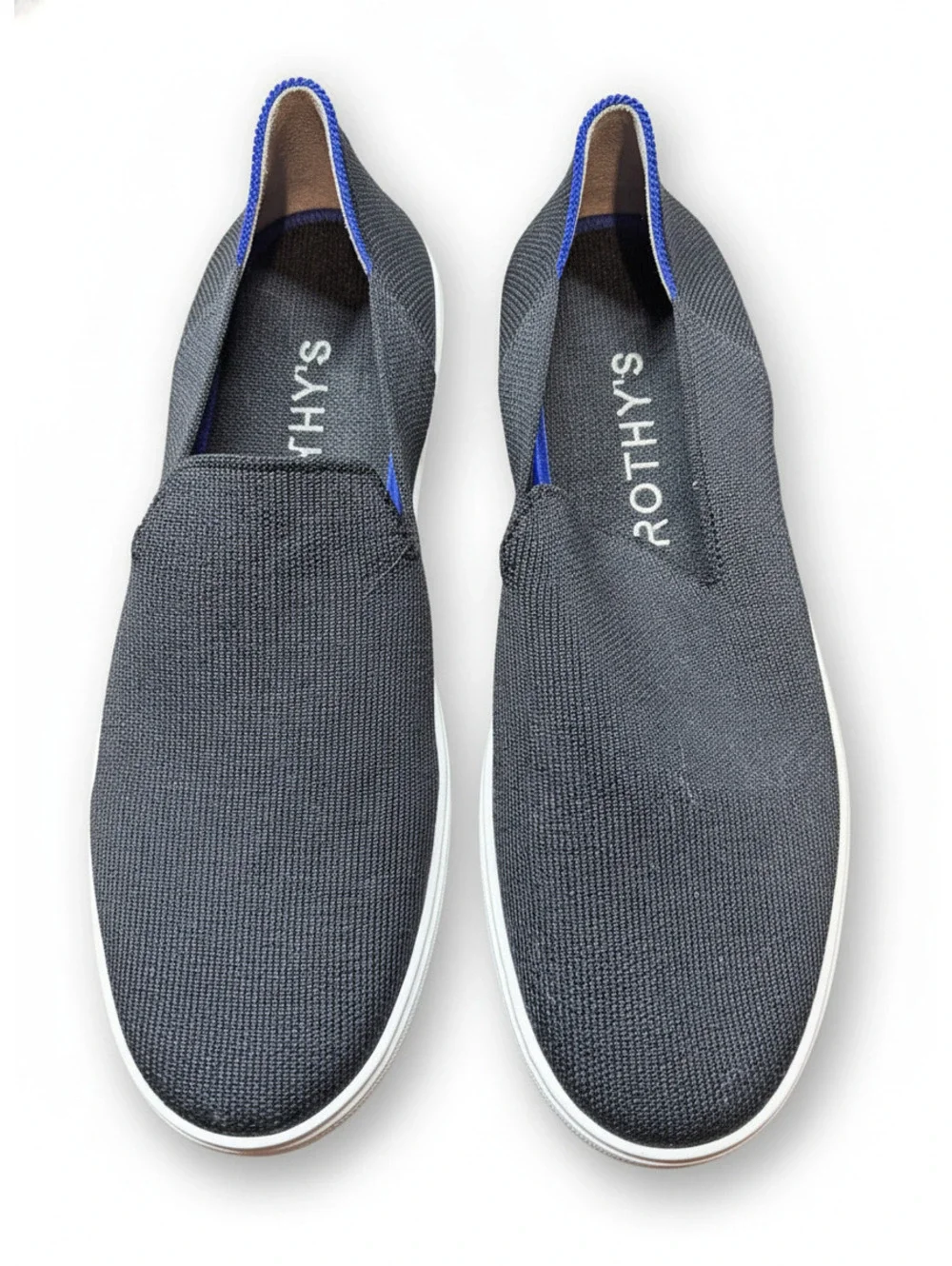 Rothy's Black Slip-On Shoes with White Sole, Size 9M